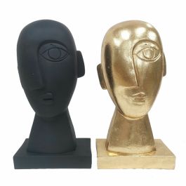 Figura Decorativa DKD Home Decor Cara Negro Dorado 14,5 x 10,5 x 27,5 cm (2 Unidades) Precio: 33.4999995. SKU: S3030190