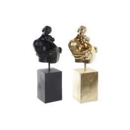 Figura Decorativa DKD Home Decor Pareja Negro Dorado 15,5 x 13,5 x 37,5 cm (2 Unidades)