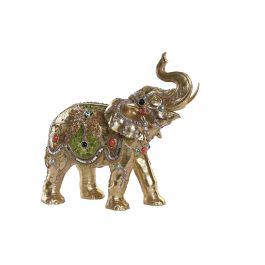 Figura Decorativa DKD Home Decor 33 x 15,5 x 31 cm Elefante Dorado Colonial