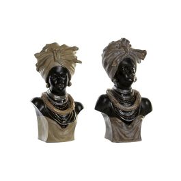 Figura Decorativa DKD Home Decor Negro Beige Colonial Africana 22 x 15 x 37 cm (2 Unidades) Precio: 74.95000029. SKU: B12HWT9FK4