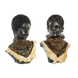 Figura Decorativa DKD Home Decor Africana 26 x 20 x 42 cm Negro Beige Colonial (2 Unidades) Precio: 68.5899995. SKU: S3030230