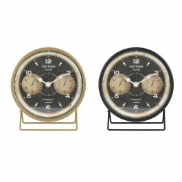 Reloj de Mesa DKD Home Decor 12 x 5 x 14 cm Negro Dorado Hierro PVC Vintage (2 Unidades) Precio: 14.95000012. SKU: S3037784