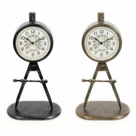 Reloj de Mesa DKD Home Decor 17 x 8 x 31 cm Negro Dorado Hierro PVC Loft (2 Unidades) Precio: 33.94999971. SKU: S3037785