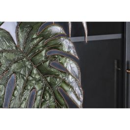 Aparador DKD Home Decor 85 x 35 x 155 cm Cristal Negro Dorado Metal Marrón Transparente Verde Marrón oscuro