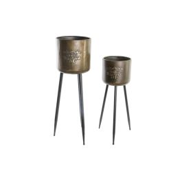 Set de Macetas DKD Home Decor Negro Champán Metalizado Metal Loft 30 x 40 cm 25 x 25 x 80,5 cm (2 Unidades) Precio: 60.985452. SKU: S3034708