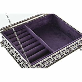 Joyero Tradicional DKD Home Decor Lila Plateado 18 x 7 x 24 cm