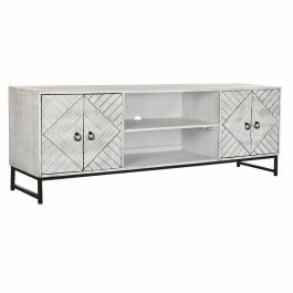 Mueble de TV DKD Home Decor 180 x 40 x 60 cm Negro Metal Blanco Madera de mango