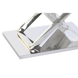 Mesa de Centro DKD Home Decor Blanco Plateado Cristal Acero 120 x 60 x 42 cm