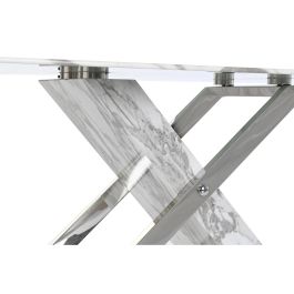 Mesa de Centro DKD Home Decor Blanco Plateado Cristal Acero 120 x 60 x 42 cm