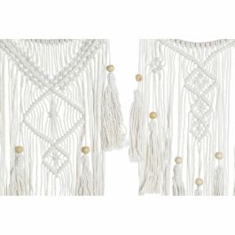 Decoracion Colgante Boho DKD Home Decor Blanco Marron 1 x 93 x 25 cm (2 Unidades)