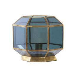 Lámpara de mesa DKD Home Decor Cristal Azul Dorado 220 V Latón 50 W Moderno (29 x 29 x 25 cm) Precio: 60.316443. SKU: S3031618