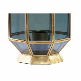 Lámpara de mesa DKD Home Decor Cristal Azul Dorado 220 V Latón 50 W Moderno (18 x 19 x 29 cm)