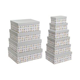Set de Cajas Organizadoras Apilables DKD Home Decor Gris Mascotas Cartón (43,5 x 33,5 x 15,5 cm) Precio: 45.95000047. SKU: S3038825