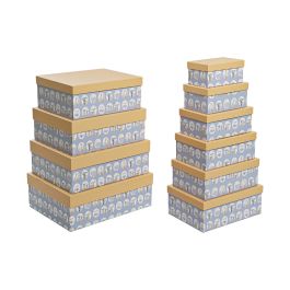 Set de Cajas Organizadoras Apilables DKD Home Decor Animales Azul Cartón (43,5 x 33,5 x 15,5 cm) Precio: 49.95000032. SKU: S3038830
