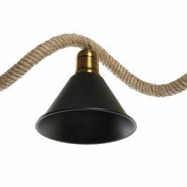 Lámpara de Techo DKD Home Decor Natural Negro Metal Cuerda 50 W (85 x 18 x 20 cm)