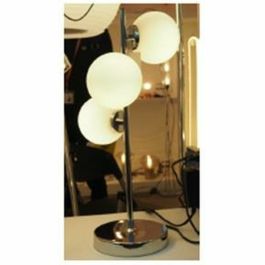 Lámpara de mesa DKD Home Decor 26 x 26 x 59 cm Cristal Plateado Metal Blanco 220 V 50 W 23 x 23 x 49 cm
