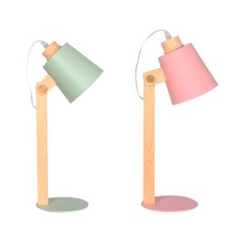 Lámpara de mesa DKD Home Decor Verde Rosa Natural Madera Metal 50 W 220 V 18 x 20 x 45 cm 15 x 20 x 50 cm (2 Unidades) Precio: 63.50000019. SKU: S3040045