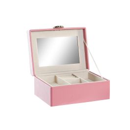 Caja-Joyero DKD Home Decor 17 x 13 x 8,5 cm Rosa Poliuretano Madera MDF