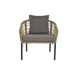 Silla Terraza Y Jardin DKD Home Decor Beige Natural 73.5 x 66.5 x 68 cm Set de 3
