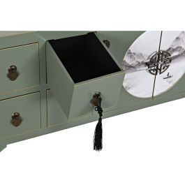Mueble de TV DKD Home Decor Blanco Negro Verde Dorado Metal Abeto Madera MDF 130 x 26 x 51 cm