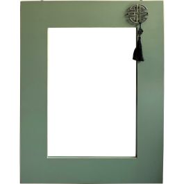 Espejo de pared DKD Home Decor Abeto Natural Rojo Metal Verde Oriental Madera MDF (70 x 2 x 90 cm)