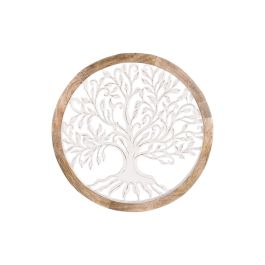 DKD Home Decor Decoración Pared Indio Árbol de la Vida Madera Mango MDF Natural Blanco 63x63 cm Set de 2 Precio: 67.50000004. SKU: S3039344