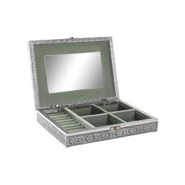 Caja-Joyero DKD Home Decor Plateado Madera Aluminio Verde 28 x 20 x 5 cm