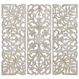 Decoracion Pared Indio DKD Home Decor Blanco Dorado 2 x 120 x 120 cm Set de 3