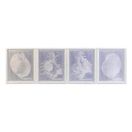 Cuadro DKD Home Decor Cristal Caracola 50 x 2 x 60 cm 50 x 60 x 2,5 cm (4 Piezas)