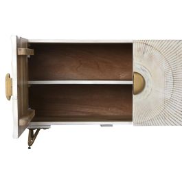 Mueble de TV DKD Home Decor Blanco Negro Metal Madera de mango 160 x 40 x 50 cm