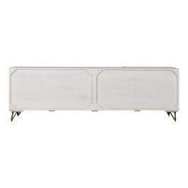 Mueble de TV DKD Home Decor Blanco Negro Metal Madera de mango 160 x 40 x 50 cm
