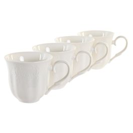 Mug Basicos DKD Home Decor Blanco Natural 18 x 31 x 18 cm Set de 4 (2 Unidades)