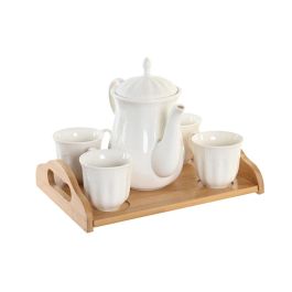Juego de Tazas de Café DKD Home Decor Blanco Natural Bambú Porcelana Precio: 28.49999999. SKU: S3041187