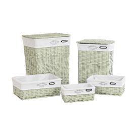 Cesta Ropa Basicos DKD Home Decor Verde 34 x 56 x 44 cm Set de 5