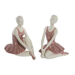 Figura Decorativa DKD Home Decor Romántico Bailarina Ballet 16 x 11 x 17 cm (2 Unidades)