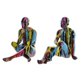 Figura Decorativa DKD Home Decor 25,5 x 14 x 21,5 cm Negro Multicolor (2 Unidades) Precio: 51.49999943. SKU: S3039517