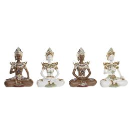 Figura Oriental DKD Home Decor Blanco Marron 10.5 x 28.5 x 20.5 cm (4 Unidades) Precio: 115.555000242. SKU: S3039595