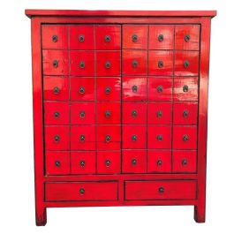Cajonera DKD Home Decor Rojo Madera de olmo Oriental Lacado 102 x 42 x 120 cm