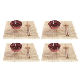 Set de Sushi DKD Home Decor 14,5 x 14,5 x 31 cm Fucsia Mandala Gres Oriental (16 Piezas)