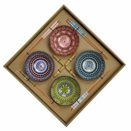 Set de Sushi DKD Home Decor 34 x 34 x 6,5 cm Multicolor Mandala Gres Oriental (12 Unidades) Precio: 18.79000046. SKU: S3041390