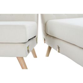 Sofá Chaise Longue DKD Home Decor Crema Madera de caucho 226 x 144 x 84 cm