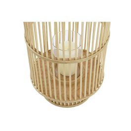Portavelas DKD Home Decor Cristal Bambú (26 x 26 x 69 cm)
