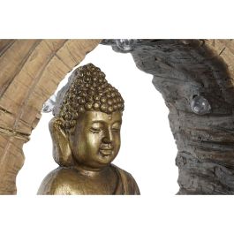 Figura Decorativa DKD Home Decor 40 x 13 x 40 cm Dorado Marrón Buda Oriental (2 Unidades)
