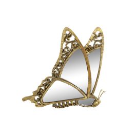 Decoración de Pared DKD Home Decor Espejo Dorado Resina Mariposa (22 x 4,5 x 34 cm)