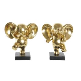 Figura Decorativa DKD Home Decor 19 x 14 x 20,5 cm Elefante Negro Dorado (2 Unidades) Precio: 33.94999971. SKU: S3039674