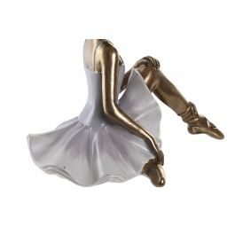 Figura Decorativa DKD Home Decor 19 x 13,5 x 17,5 cm Rosa Lila Bailarina Ballet Romántico (2 Unidades)