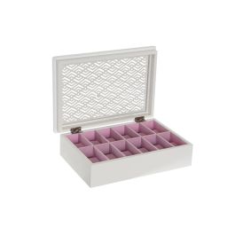 Caja para Relojes DKD Home Decor Blanco Rosa claro Cristal Madera MDF 29 x 20 x 9 cm (12 Unidades)
