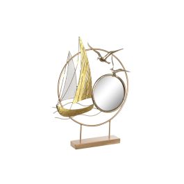 Figura Decorativa DKD Home Decor Espejo Dorado Metal Mediterráneo (53 x 9 x 67 cm)