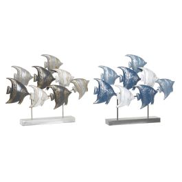 Figura Decorativa DKD Home Decor 56 x 8,3 x 46 cm Azul Turquesa Blanco Espirales Mediterráneo (2 Unidades) Precio: 62.94999953. SKU: S3042074