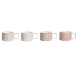 Cafe Scandi DKD Home Decor Rosa Blanco 14 x 27 x 11 cm Set de 4 (2 Unidades)